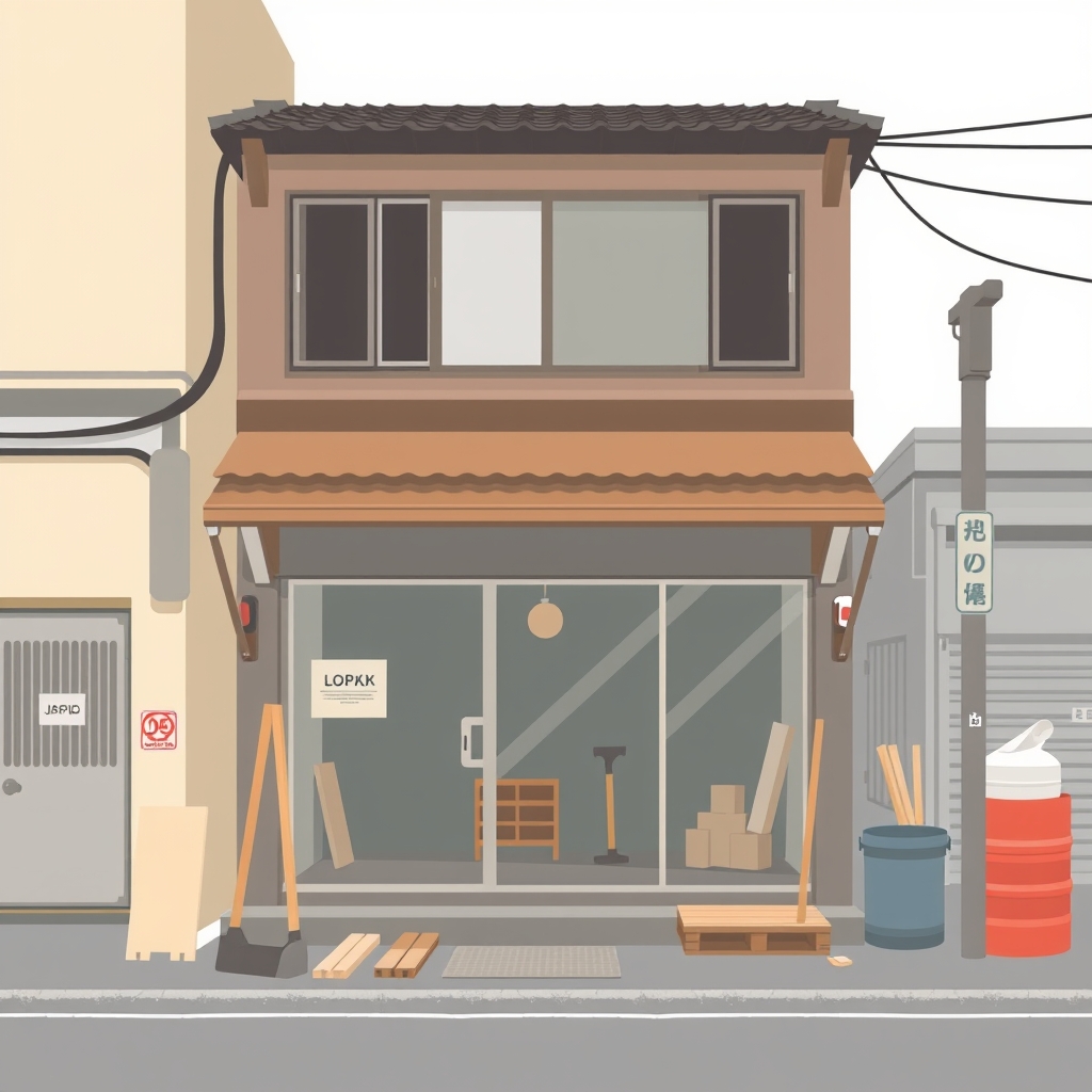 空き店舗で開業したい人へ　整備費用を補助する事業が始まりますのイメージイラスト（生成AIで作成）