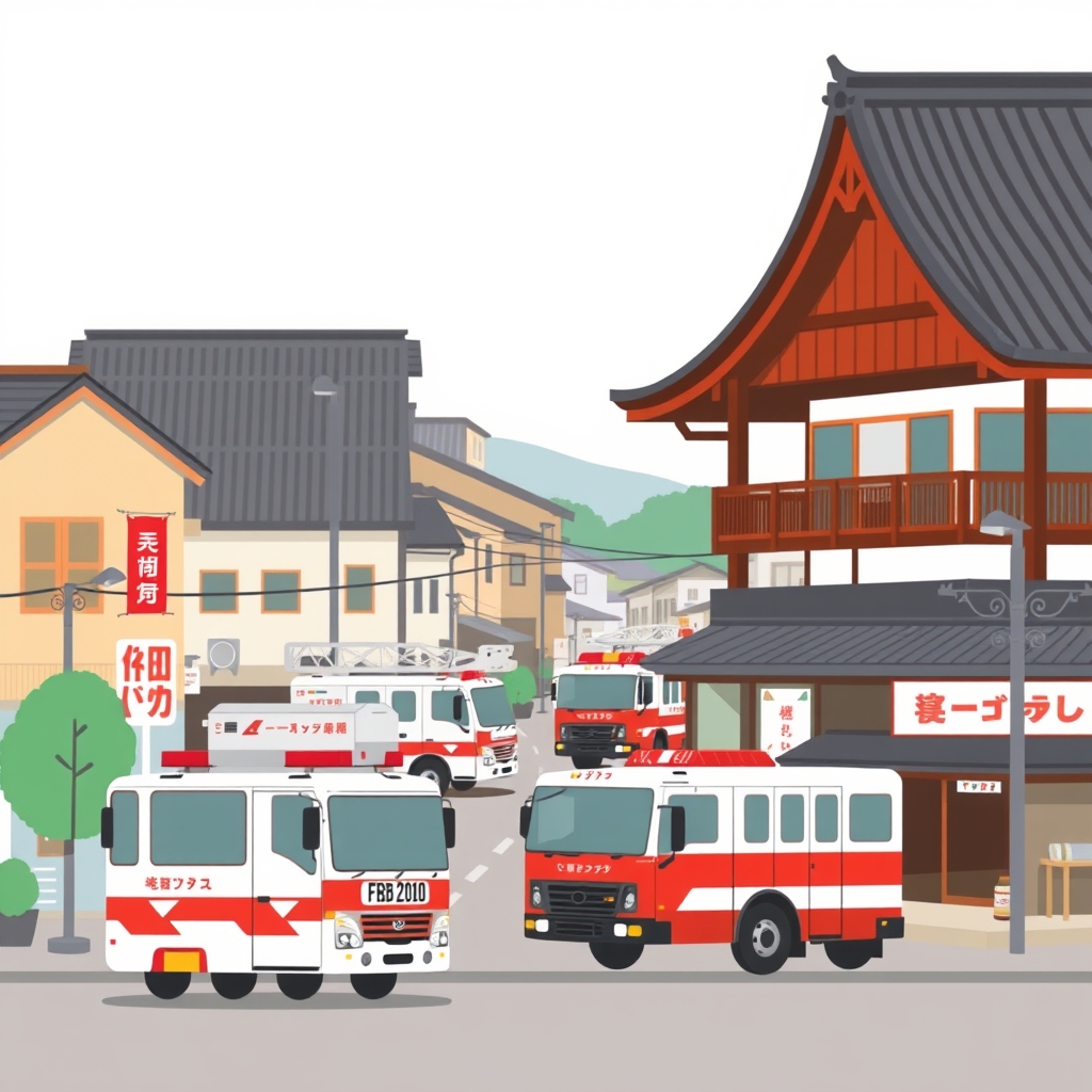消防総合訓練を秋に実施 富山市が防災フェア開催予定のイメージイラスト(生成AIで作成)